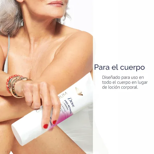Vista 3 de Dove Suero Crema Pro-Retinol + Reafirmante para Elasticidad y Firmeza, con Péptidos de Colágeno, Niacinamida y Antioxidantes, Loción, 8 oz