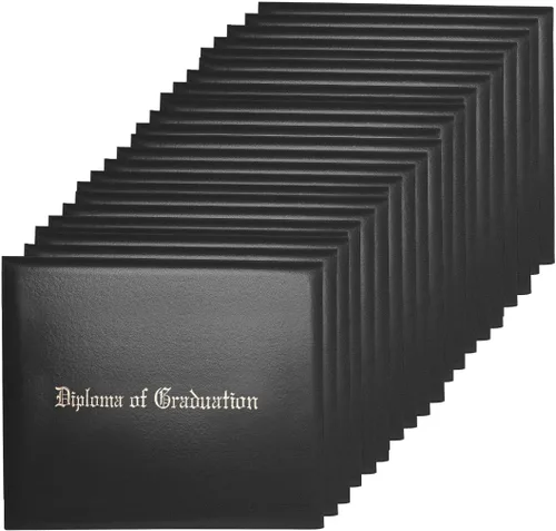 Vista 18 de Funda para diploma 8.5x11 de cuero sintético acolchada para certificados, color negro Cubierta de certificado de premio de grado de diploma