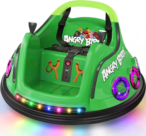 Vista 11 de ANPABO Coches chocones de 12V para niños pequeños con giros de 360°, control remoto, luces arcoíris y Bluetooth, 3 velocidades, coche chocón