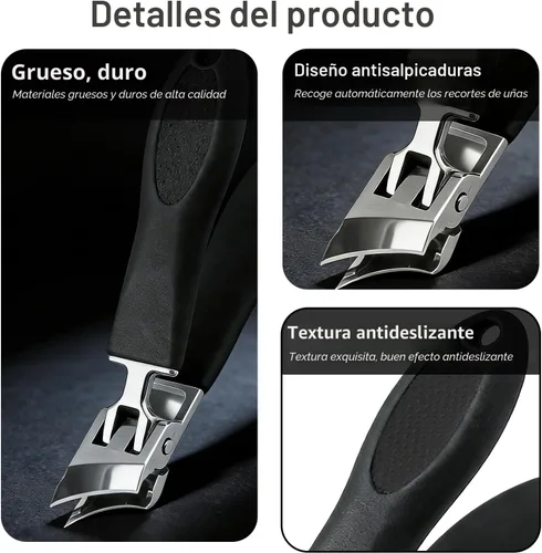Vista 2 de Cortaúñas inclinadas antisalpicaduras con apertura ancha de mandíbula, nuevo cortaúñas curvas para uñas gruesas de los pies, cortaúñas inclinadas