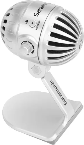 Vista 5 de Saramonic SmartMic MTV500 Micrófono de estudio USB de escritorio con diafragma grande de varios patrones con salida de auriculares