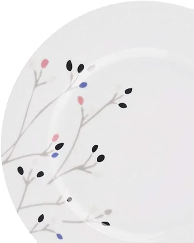 Vista 4 de Amazon Basics Juego de vajilla, Apto para microondas y lavavajillas, Servicio para 6, Cocina completa de 18 piezas, Platos, fuentes, cuencos, ramas