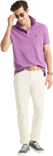Vista 8 de Nautica playera polo clásica de mangas cortas, color sólido, para hombre