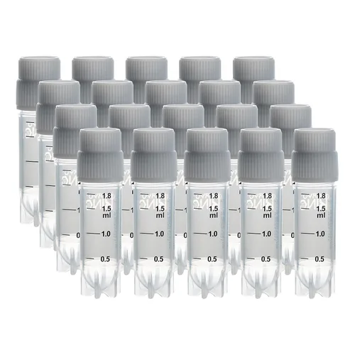 Vista 37 de Cryoviales de 0.0 fl oz, 25Pcs Cryotubes con código de barras lateral, frascos de esterilización con rosca externa, tubos de muestra con tapas Azul