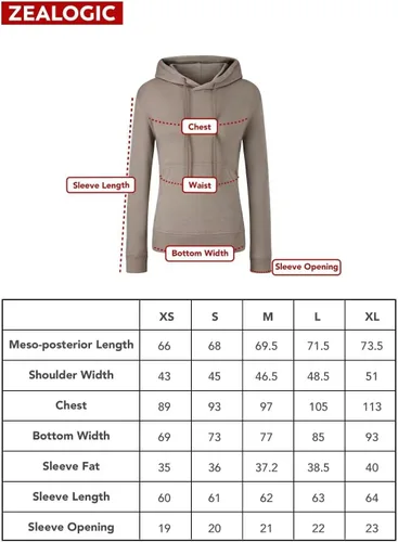 Vista 6 de ZeaLogic Sudadera con capucha para mujer, 100% lana merina, capa base, manga larga, térmica