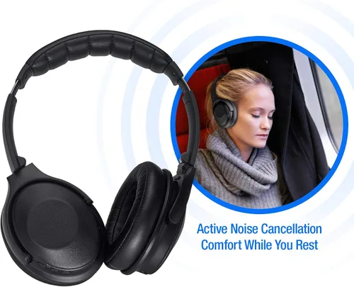 Vista 5 de Rosewill Auriculares inalámbricos Bluetooth con cancelación activa de ruido, auriculares inalámbricos ANC sobre la oreja ideales para viajes
