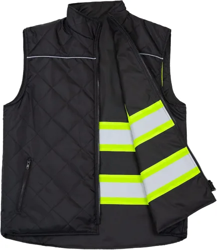 Vista 4 de JORESTECH Chaleco de Seguridad Aislado Reversible de Alta Visibilidad con Cinta Reflectante Conforme a ANSI Negro