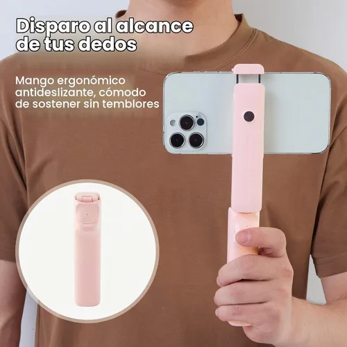 Vista 4 de MQOUNY Trípode para teléfono, palillo portátil para selfie con control remoto, tamaño de bolsillo para iPhone, mini teléfonos compactos de viaje