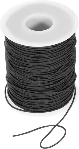 Vista 9 de uxcell Cordón elástico de 0.039 pulgadas para hacer joyas, collares, pulseras, cuentas, 109 yardas, color negro
