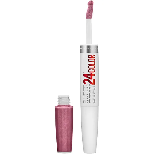 Vista 24 de Maybelline Super Stay 24, lápiz labial líquido de maquillaje de 2 pasos, color altamente pigmentado de larga duración con bálsamo hidratante, Merlot