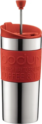 Vista 3 de BODUM Cafetera de prensa francesa de viaje, aspiradora, pequeña, 0,35 L - Negro