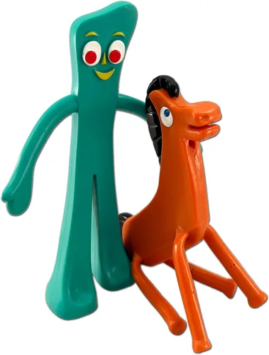 Vista 6 de NJ Croce Gumby & Pokey - Par de figuras flexibles y posables de 6 pulgadas, juguete retro divertido