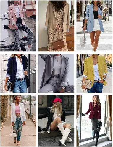 Vista 5 de Genhoo Chaquetas tipo blazer para mujer, con frente abierto, manga larga, para trabajo, oficina, casual, con bolsillos, tallas S-2XL