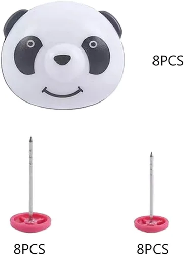 Vista 3 de Juego de 8 piezas de panda, hebillas de fijación para edredón, clips antideslizantes para funda de edredón, pasadores de edredón reutilizables