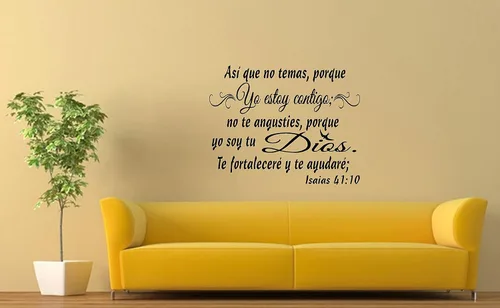 Vista 2 de byyoursidedecal Calcomanías de pared españolas decorativas para pared yo Soy tu Dios. Isaías 41:10 Mensajes textos biblicos decorativos en español
