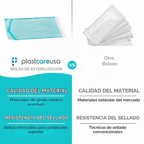 Vista 5 de 200 bolsas de esterilización grandes de 10"x16" para esterilizar y autoclave instrumentos