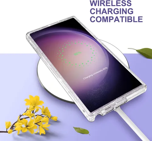 Vista 9 de ULAK Compatible con Funda para Samsung Galaxy S23 Ultra 5G, Resistente de Servicio Pesado a Prueba de Golpes Híbrida Parachoques de TPU Suave Brillo