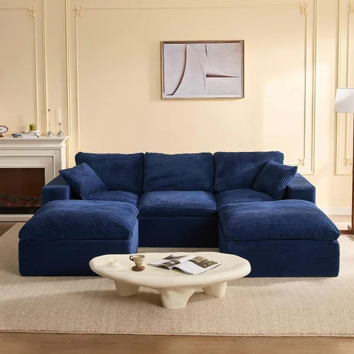 Vista 17 de Sofás seccionales de 106.3 pulgadas para sala de estar, sofá en nube, sofá modular seccional, sofá convertible, sofá de asiento profundo, juego