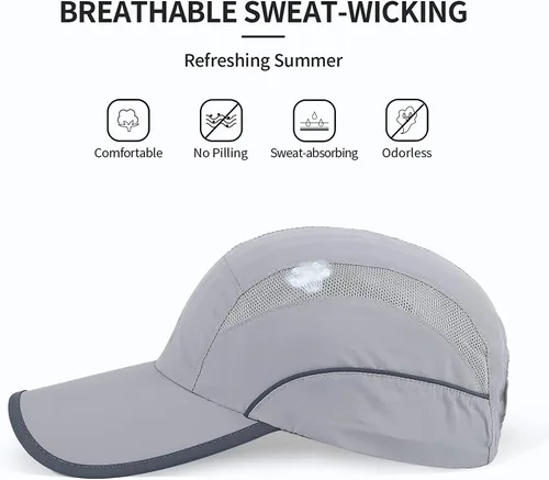 Vista 8 de Gorra deportiva de malla ligera de secado rápido para hombres y mujeres