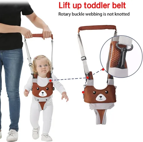 Vista 6 de Arnés para caminar para bebé, arnés de mano para niños pequeños, ayudante ajustable para caminar, cinturón para aprender a caminar