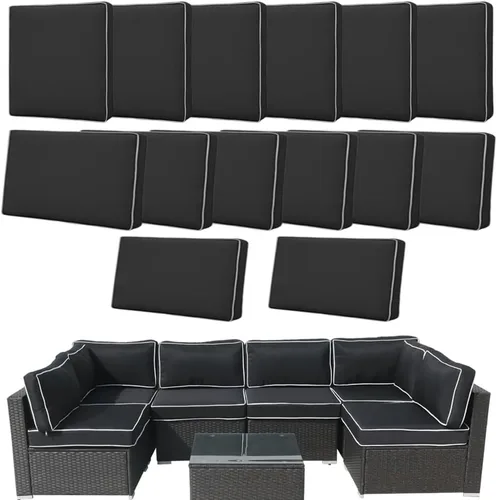 Vista 24 de 14 Fundas de Cojines para Exteriores de Repuesto Lavables Impermeables Resistentes a UV con Cremallera para Sofá de 6 Plazas Fundas Deslizantes
