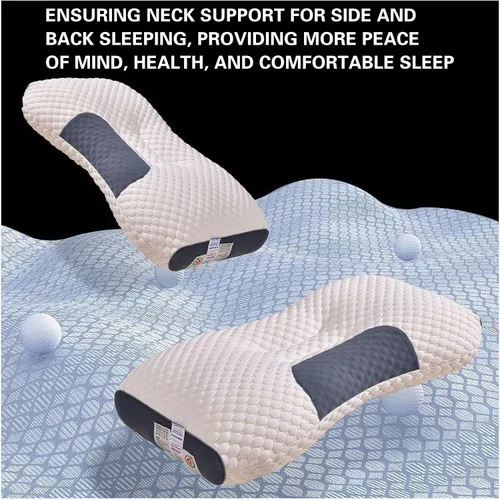 Vista 3 de Almohadas para dormir de lado, almohada de protección de vértebra cervical, almohada de cama de altura ajustable para dolor de cuello, almohada