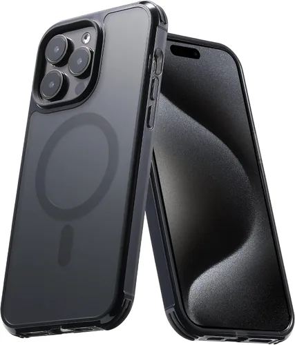 Vista 38 de Tigowos Funda magnética para iPhone 15, resistente a las caídas, sensación de piel mate, a prueba de golpes, ajuste delgado para iPhone 15, negro