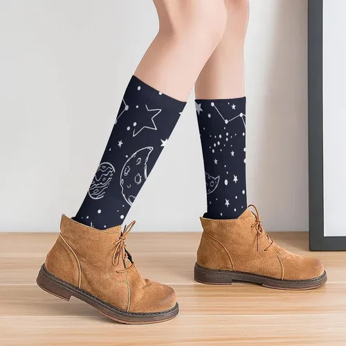 Vista 8 de Non Slip Comfortable Mid Calf Socks Indoor And Outdoor Socks Dress Decor Socks