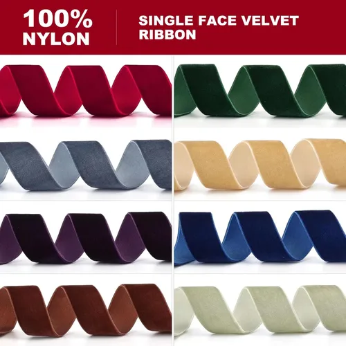 Vista 2 de Cinta de terciopelo negro de 1-1/2 pulgadas x 20 yardas, ideal para envolver regalos, hacer lazos para el pelo, coronas, decoración de boda y fiesta