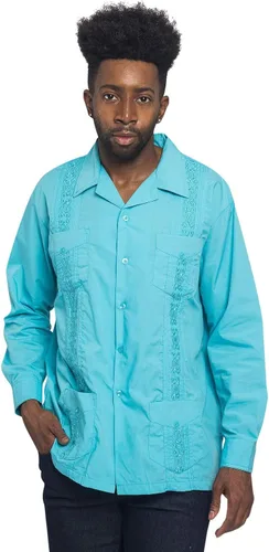 Vista 6 de G-style EE. UU. Remera playera mangas cortas de guayabera cubana para hombres