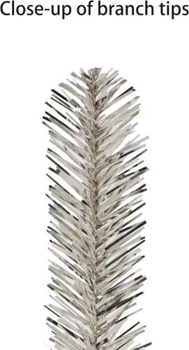 Vista 5 de Puleo International - Árbol de Navidad artificial preiluminado de 4.5 pies, color oro rosa, con 150 luces LED blancas cálidas
