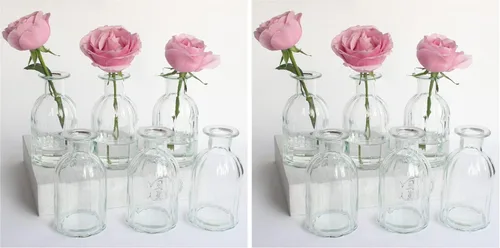 Vista 11 de 3 juegos de jarrones de vidrio transparente para flores, jarrón pequeño para decoración, jarrones a granel para centros de mesa, juego de jarrones