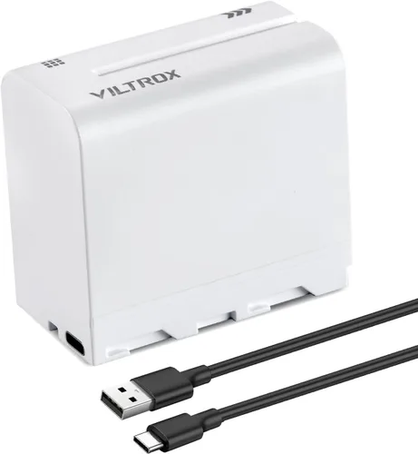 Vista 10 de VILTROX Batería de iones de litio NP-F550, 1 paquete (2200 mAh), repuesto para Sony NP-F550 F570 F750 F770 F950 F960 F970, compatible con luz LED