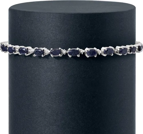 Vista 3 de Ross-Simons 8.40 ct. t.w. Sapphire Bracelet With Diamonds in Sterling Silver