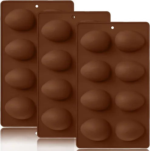 Vista 11 de Paquete de 2 moldes de chocolate para gomitas de Pascua, 18 cavidades, huevo, conejo, dulces, bandeja para hornear pastel de chocolate, postre