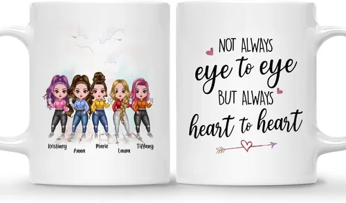 Vista 15 de Gossby Taza personalizada para madre y 1 hija, como madre como hija, regalos para madre, mejores tazas de café para madre, taza personalizada