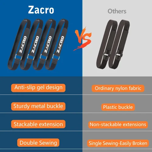 Vista 2 de Zacro Bike Rack Straps, 2/4 PCS Adjustable Bike Wheel Strap with Upgraded Gel Grip & Stonger Metal Buckle, 24/31.5 Inches Anti-Slip Bicycle Tire