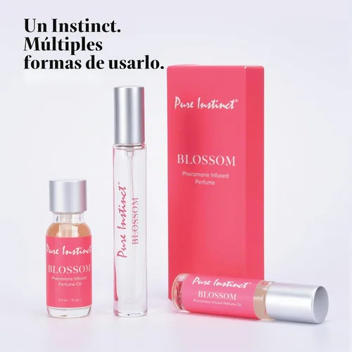 Vista 6 de Pure Instinct BLOSSOM - Perfume de aceite esencial con infusión de feromonas original, para sus mujeres, listo para la TSA