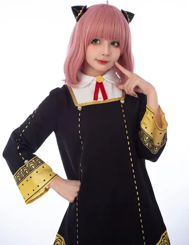 Vista 5 de Cosfun Disfraz de anime Spy X Family Anya para cosplay uniforme para Halloween C02879