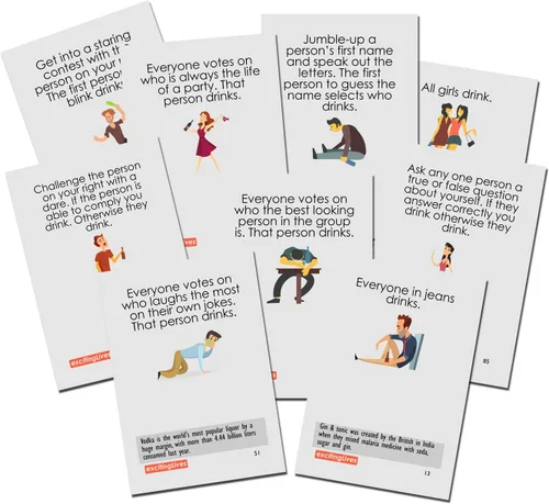 Vista 2 de exciting Lives Juego de beber para fiestas borrachas, divertido juego de beber para adultos para fiestas y preguntas divertidas, divertidas