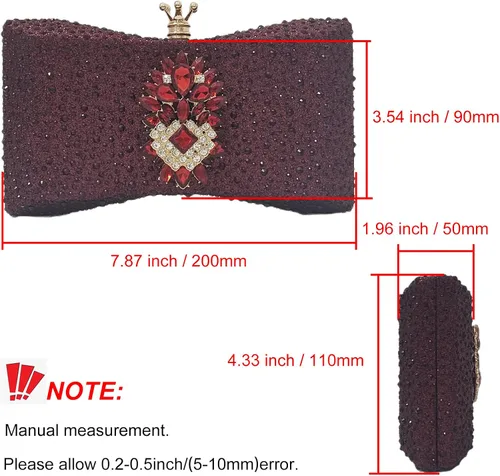 Vista 5 de HUANG ZHUANG Bolso de noche con diamantes de imitación y purpurina para mujer, bolso de noche para fiesta, boda, lindo bolso