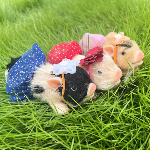 Vista 5 de OtardDolls Reborn Piggy Dolls, 5 pulgadas de silicona completa suave realista mini muñecas de cerdo, mini muñecas de cerdo realistas recién nacidos