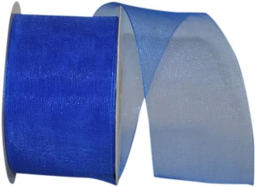 Vista 60 de Reliant Ribbon 25621-053-09C Cinta transparente de gasa, 1-1/2 pulgadas x 100 yardas, azul