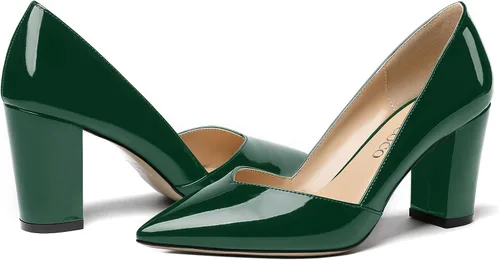 Vista 6 de MODENCOCO Zapatos de tacón alto con puntera puntiaguda para mujer de 3.5 pulgadas