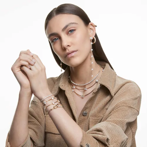 Vista 4 de Swarovski Colección de joyas de pendientes de aro con pavé de cristal Dextera