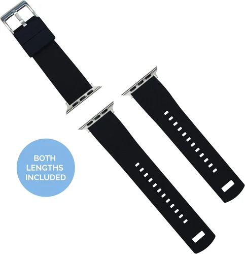 Vista 4 de Barton Watch Bands - Extensibles de silicona Elite para reloj - Accesorios y adaptadores negros con deposición física de vapor, de liberación