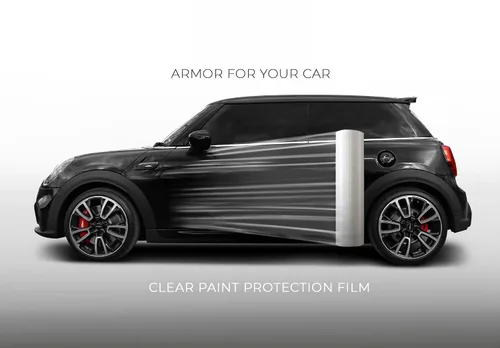Vista 2 de 3M - Película protectora de vinilo transparente para pintura, rollo de 6 x 120 pulgadas con espátula amarilla