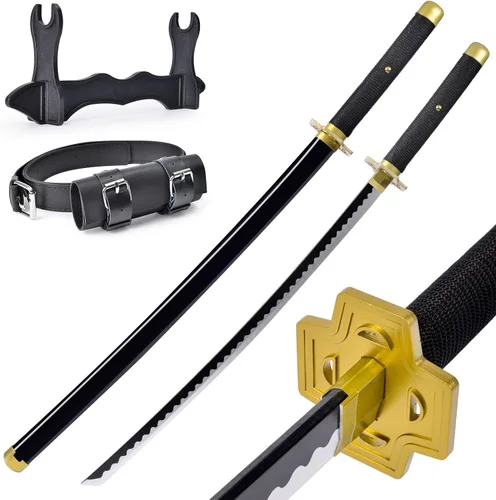 Vista 12 de Anime Sword 41 inch,Zoro/wado ichimonji/Anime Original Texture,for Role-Playing and Collection, with One Display Stand Negro