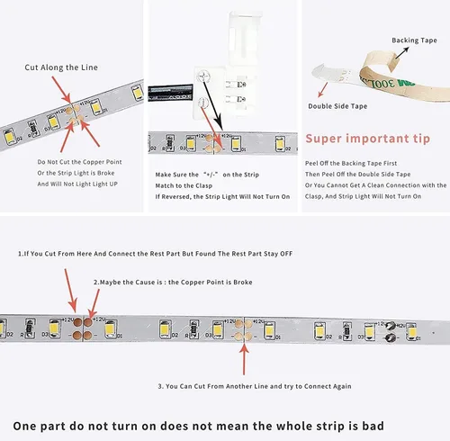 Vista 6 de Sensky Kit de iluminación de gabinete de 19.7 pies/19.7 ft, kit de tiras de luces LED flexibles con interruptor de sensor de gabinete, adaptador