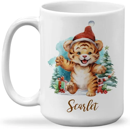 Vista 16 de Taza de regalo de invierno personalizada, taza de café con nombre personalizado con diseño de oso polar, taza de oso polar personalizada, regalo